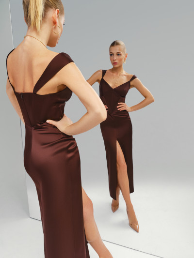 Silk dress Kate chocolate