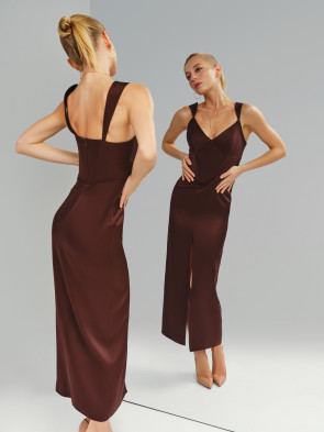 Silk dress Kate chocolate