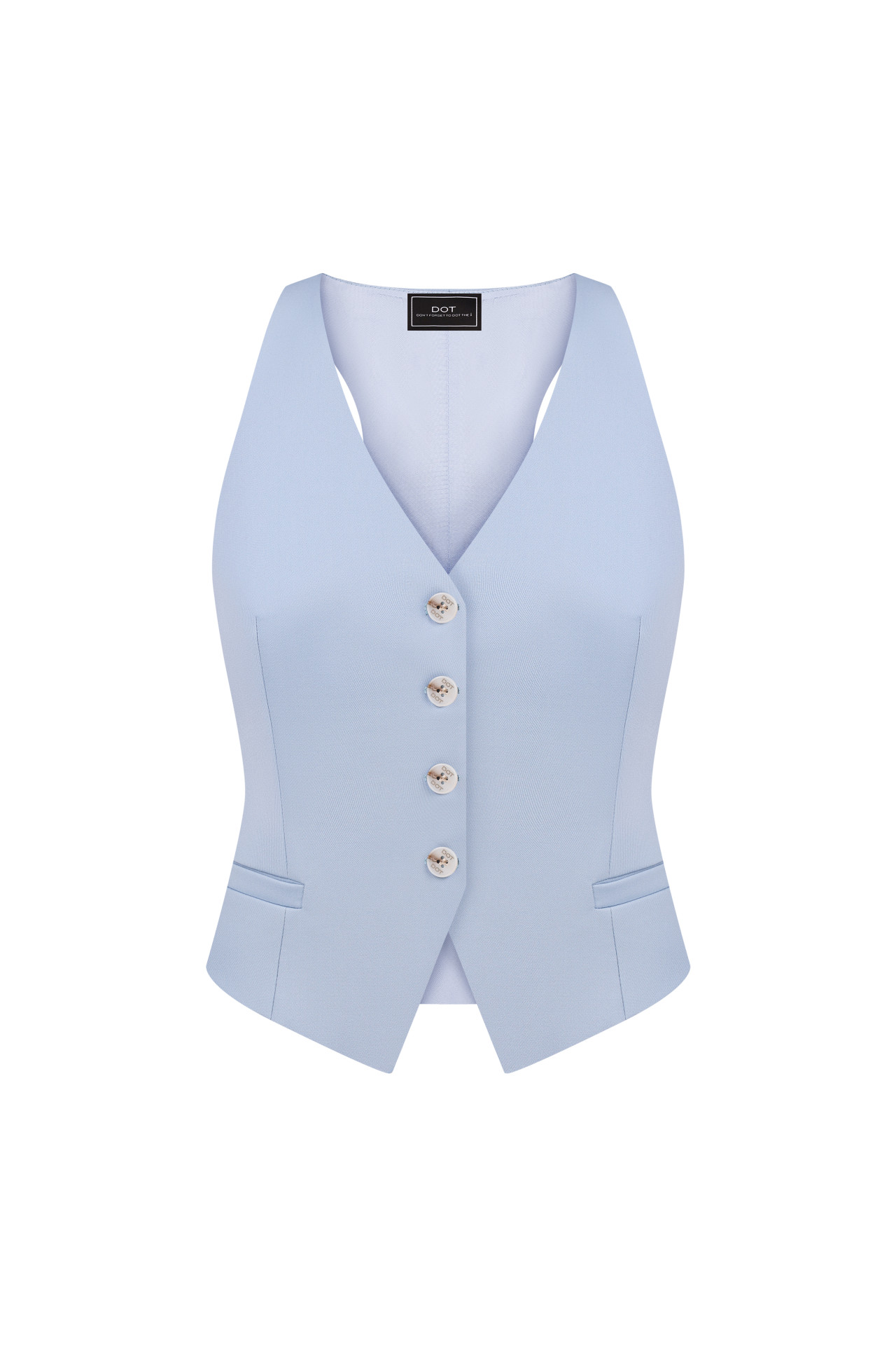 Ice Blue Tailored Vest