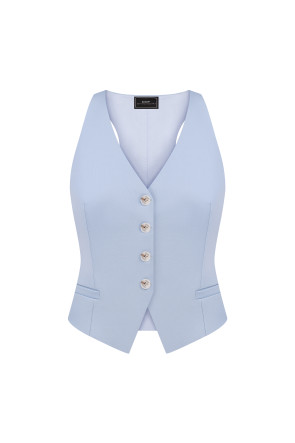 Ice Blue Tailored Vest #1