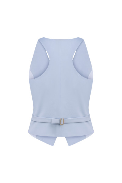 Ice Blue Tailored Vest #3