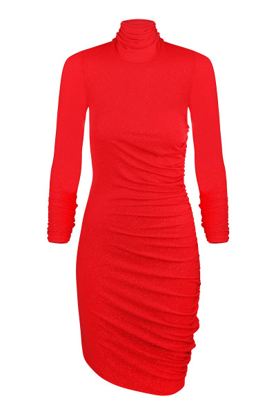 Asymmetric dress Nana red