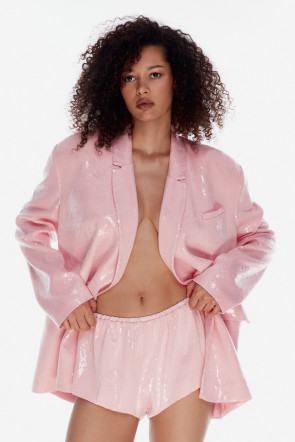 Baby Pink Sequin Shorts #2
