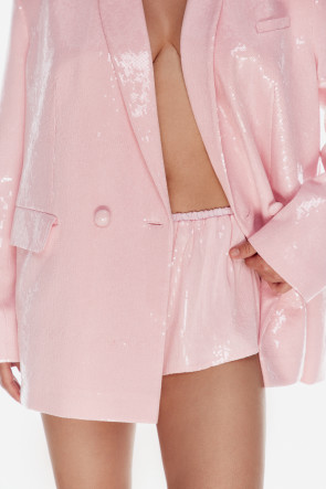 Baby Pink Sequin Shorts #1