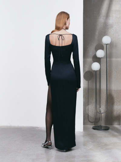 Silk long dress Midnight