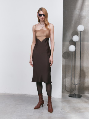 Silk dress Chocolate