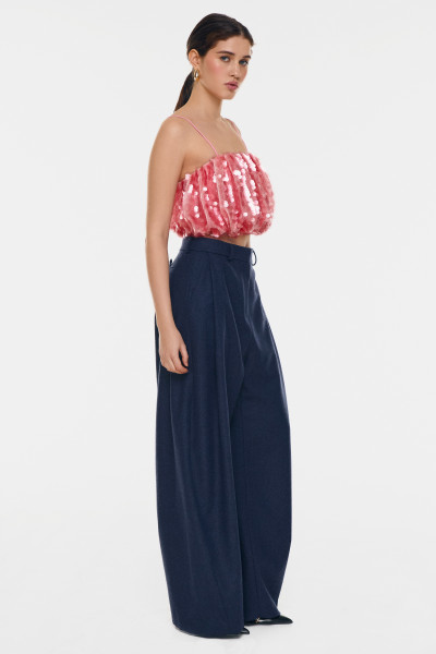 Pantalones anchos azul marino #3