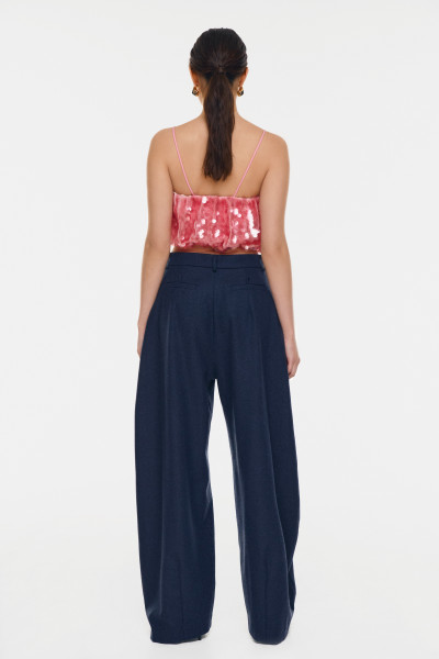 Pantalones anchos azul marino #5