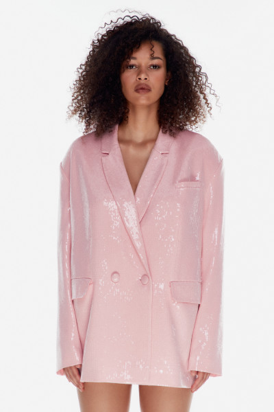 Baby Pink Sequin Blazer #3