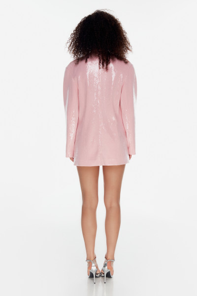 Baby Pink Sequin Blazer #7