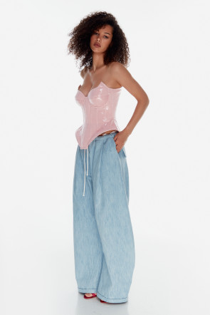 Baby Pink Sequin Corset #1