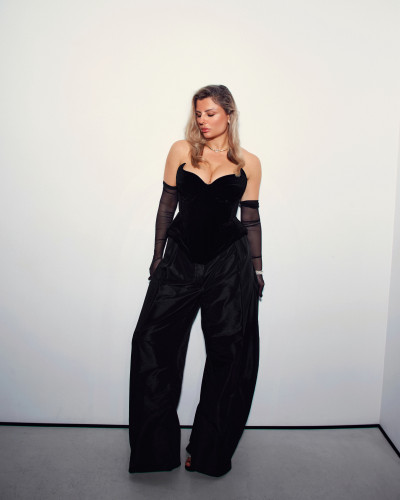 Pantalones con forma de barril de tafetán #5