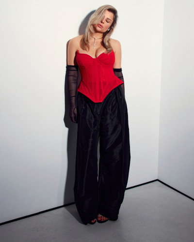 Pantalones con forma de barril de tafetán #2