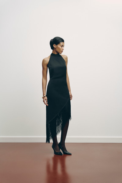 Fringe tie-back tunic black #9