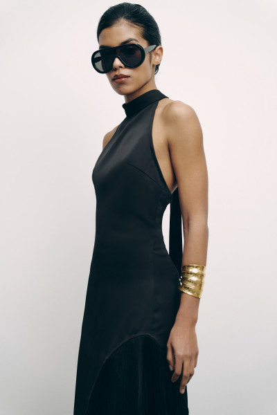 Fringe tie-back tunic black #5