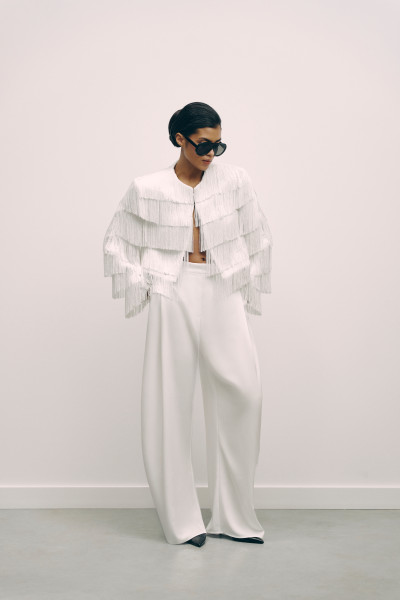 Snow Fringe Cape Jacket #7