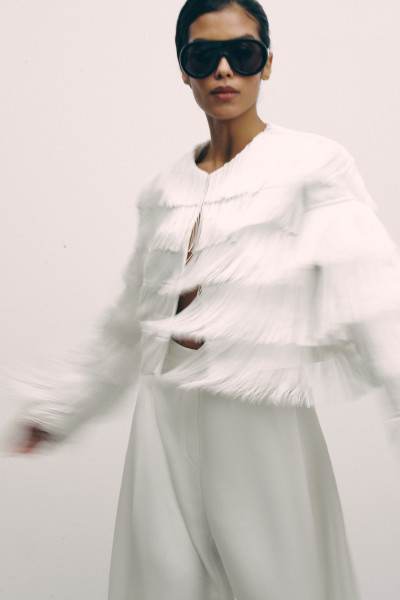 Snow Fringe Cape Jacket #6