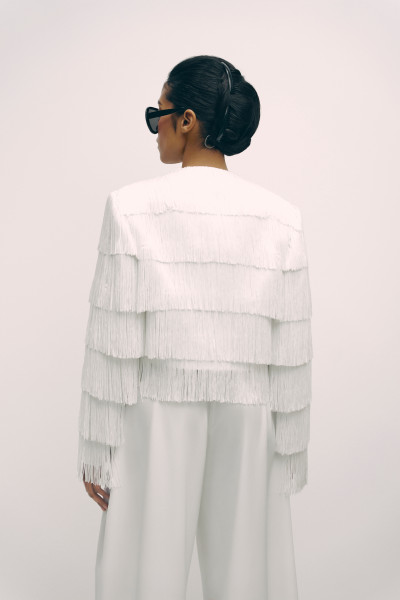 Snow Fringe Cape Jacket #5