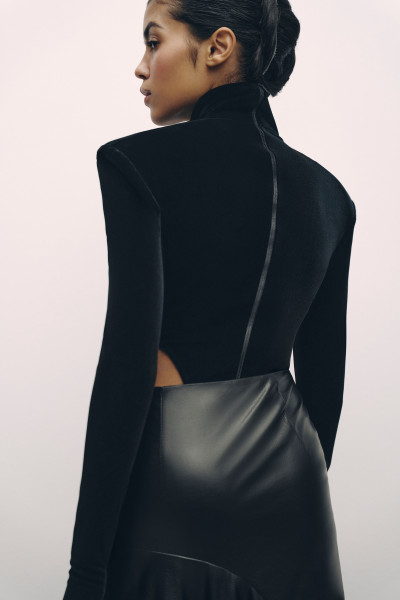 Velvet Sculpt Bodysuit Black #2