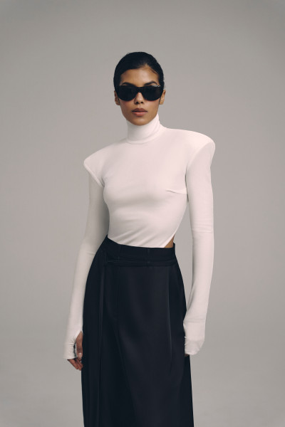 Velvet Sculpt Bodysuit Ivory #2