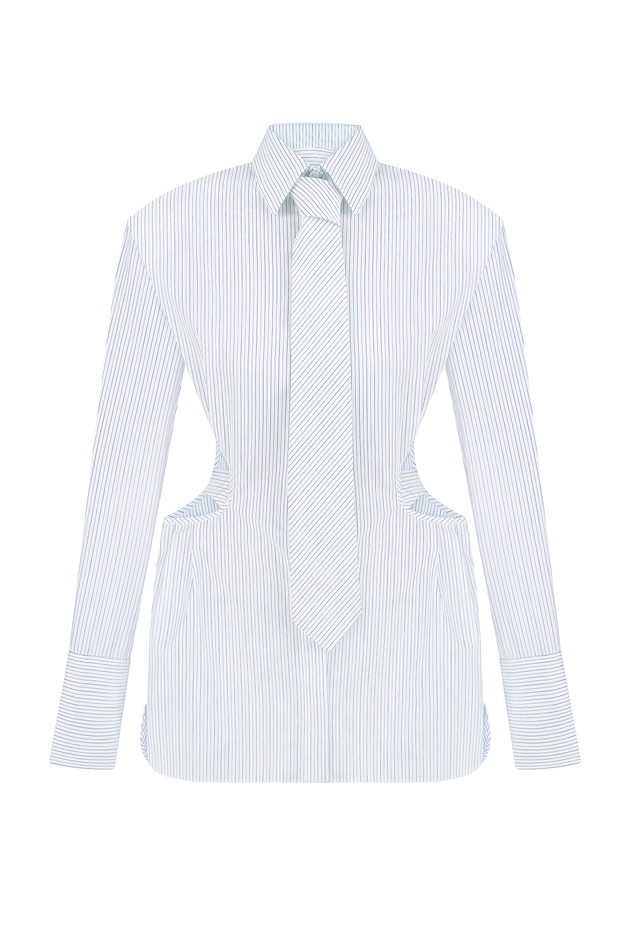 Camisa con rayas recortadas