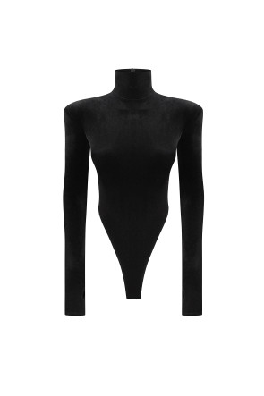 Velvet Sculpt Bodysuit Black #1