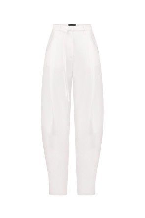 Satin Barrel Trousers Ivory #2