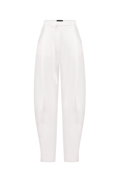 Satin Barrel Trousers Ivory #2
