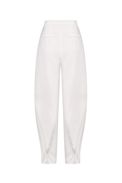 Satin Barrel Trousers Ivory #3