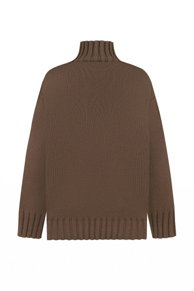 Сhocolate Oversized Sweater With Feathers #3