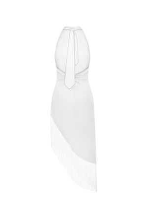 Fringe tie-back tunic ivory #2