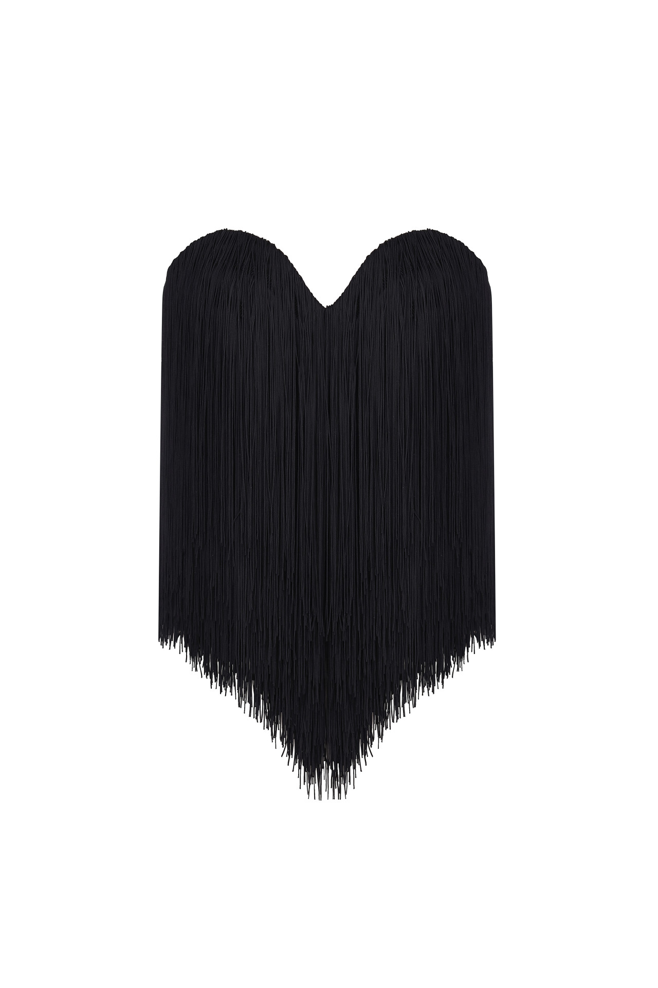 Fringe Corset Black