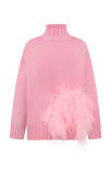 Jersey oversize rosa con plumas
