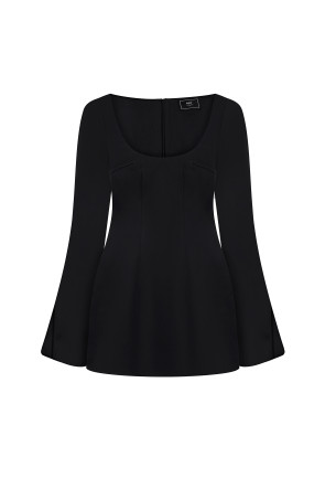 Satin black mini dress #1