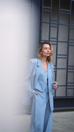 Ice Blue Sculpt Blazer #2