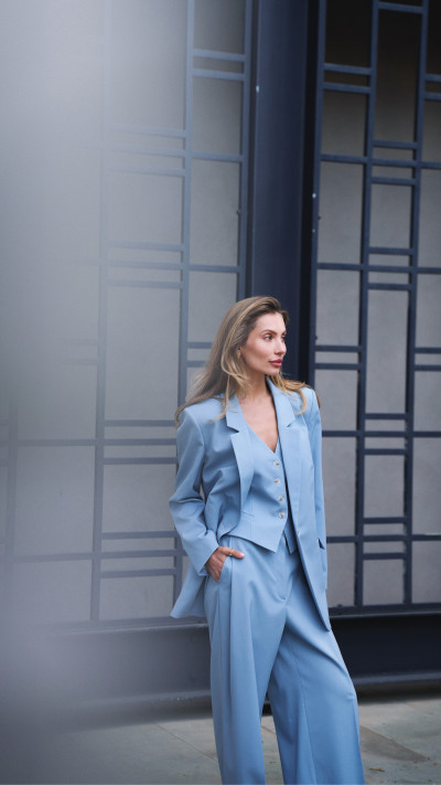 Ice Blue Palazzo Trousers #5