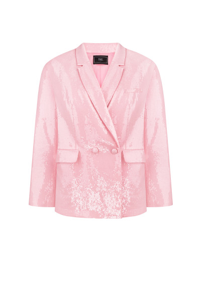 Baby Pink Sequin Blazer #1
