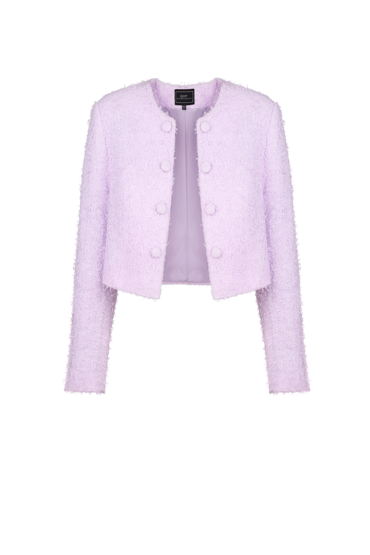 Cropped Textured Tweed Jacket