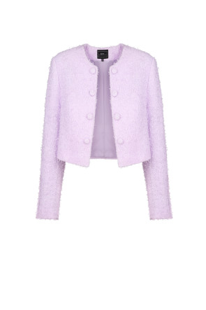 Cropped Textured Tweed Jacket #1