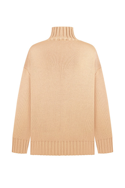 Jersey oversize beige con plumas #3