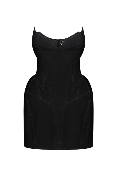 Vestido mini esculpido de terciopelo #1