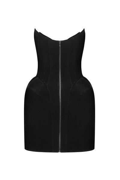 Vestido mini esculpido de terciopelo #5