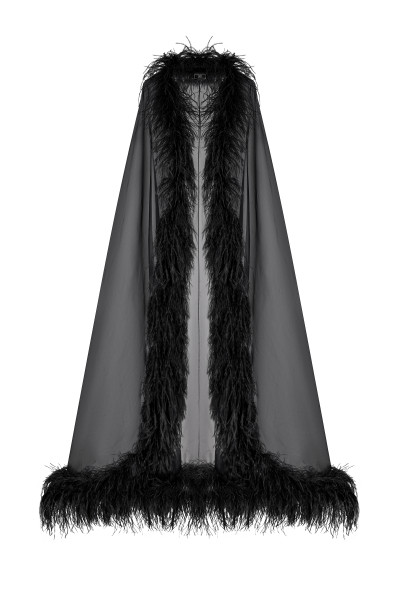 Cape negra con plumas #5