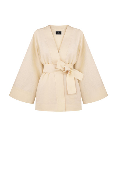 Linen suit cream