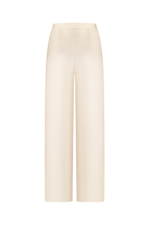 Silk pants with elastane pastel ivory