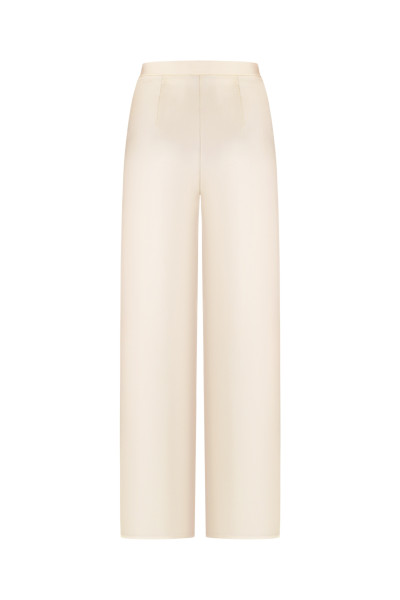 Silk pants with elastane pastel ivory