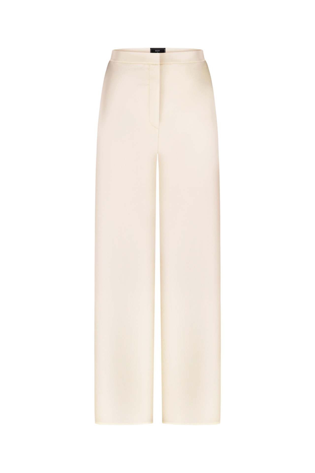 Pantalones de seda con elastano en color marfil pastel