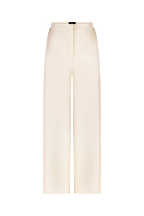 Silk pants with elastane pastel ivory