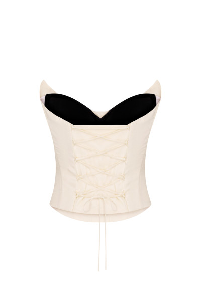 Ivory Silk Corset #4