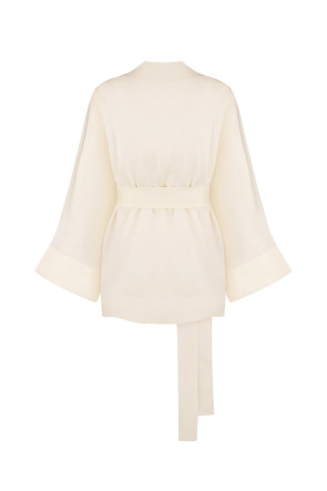 Silk kimono with elastane ivory